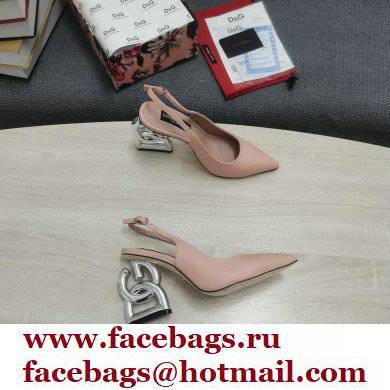 Dolce & Gabbana Heel 10.5cm Slingbacks Nude with DG Heel 2022